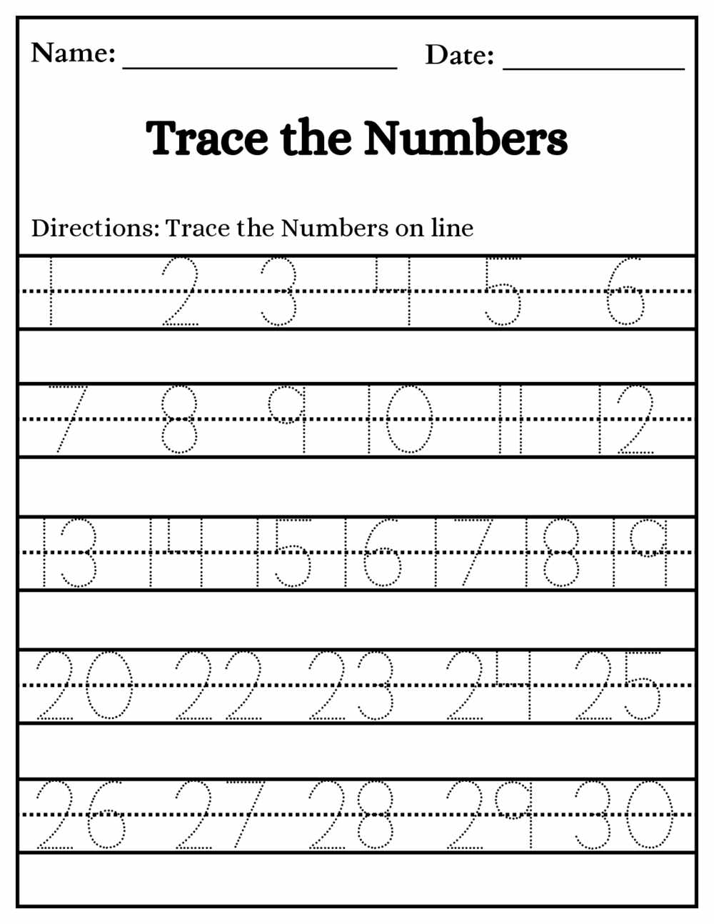 TRACING NUMBERS 05